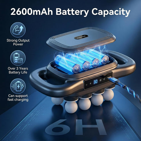 SMART SLOPPY 16-Head 3 30 Waist,2600mAh Deep Tissue Body Massager with Heat, Modes & Intensities, Multi-Head Back