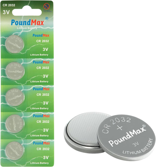PoundMax CR2032 Lithium Coin Cell Battery, Compatible with AirTag, 3V Long-Lasting Reliable Power