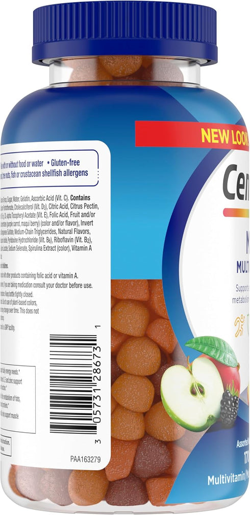 MultiGummies Gummy D3, 170 Count Centrum Multivitamin for Men, Multivitamin/Multimineral Supplement with Selenium