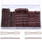 TsMADDTs 200PCS Bobby Pins, Brown U Shaped Hair Pins for Buns, with Storage Box, 2.4Inch and 2Inch