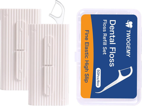 Dental Floss Set, 2 Pack 10 Count and 50 PCS/Box, Total 70 Picks Portable Travel Flossing for Oral Care (White 2+1)