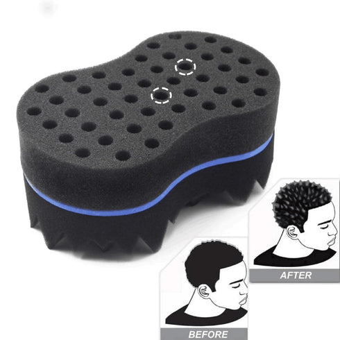 RioRand Hair Sponge Magic Barber Twist Curl Brush Sponge, Blue, 4.5 Inch (Pack of 1)