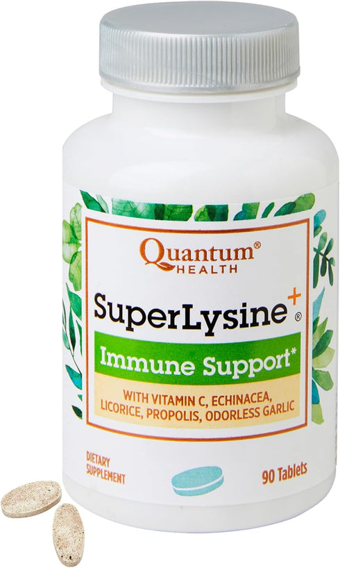 Quantum Health SuperLysine+ Immune Support Supplement, 1500 mg Lysine, Vitamin C, Echinacea, 90 Tablets