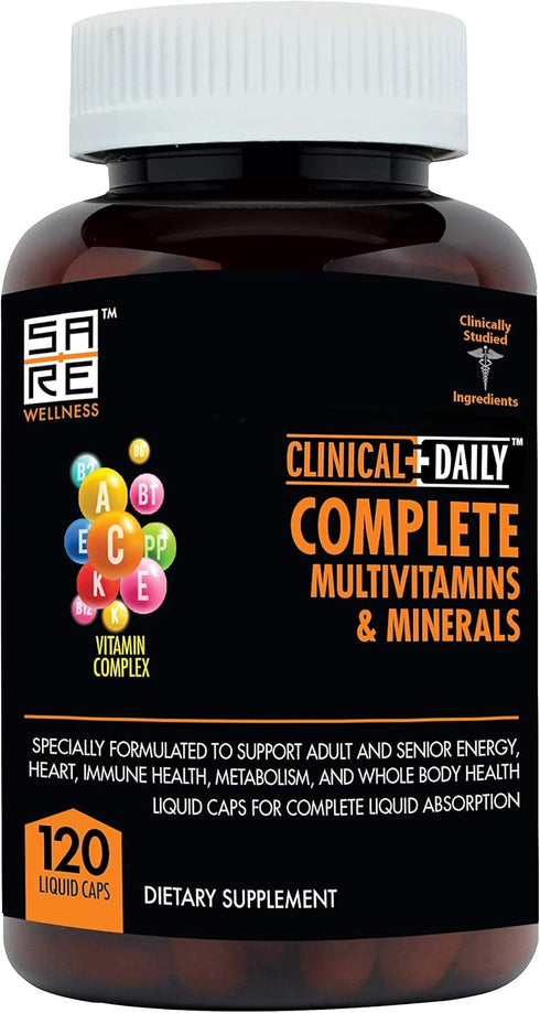 Clinical Daily Complete Whole Food Multivitamin Supplement, 120 Liquid Capsules for Men & Women