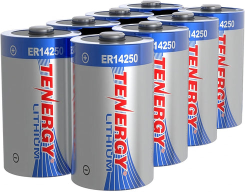 Tenergy 3.6V 1/2 AA Lithium Battery, 1200mAh ER14250 Non-Rechargeable Batteries for Alarm Systems,