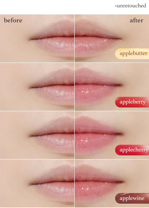 NOONI Appleberry Korean Lip Tinting Butter | 42 oz Natural Lip Balm with Raspberry Extract, Smoothing & Exfoliator Balm