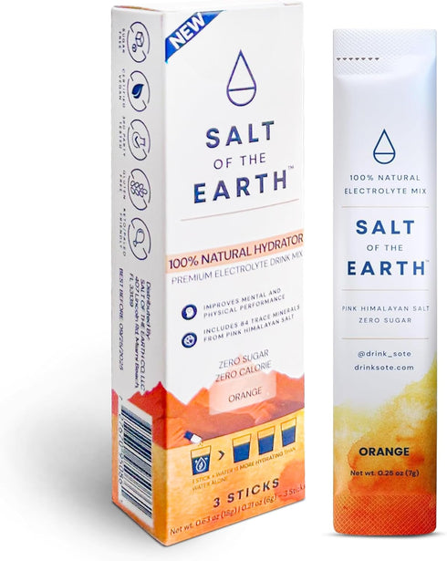 Salt of the Earth Premium Zero-Sugar Electrolyte - Made with Pink Himalayan Salt - 3 Sticks, Pink Lemonade