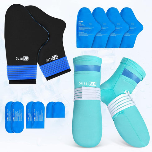 SuzziPad Cold Therapy Socks & Hand Ice Pack for Chemotherapy Neuropathy, Chemo Care Package for Women and Men