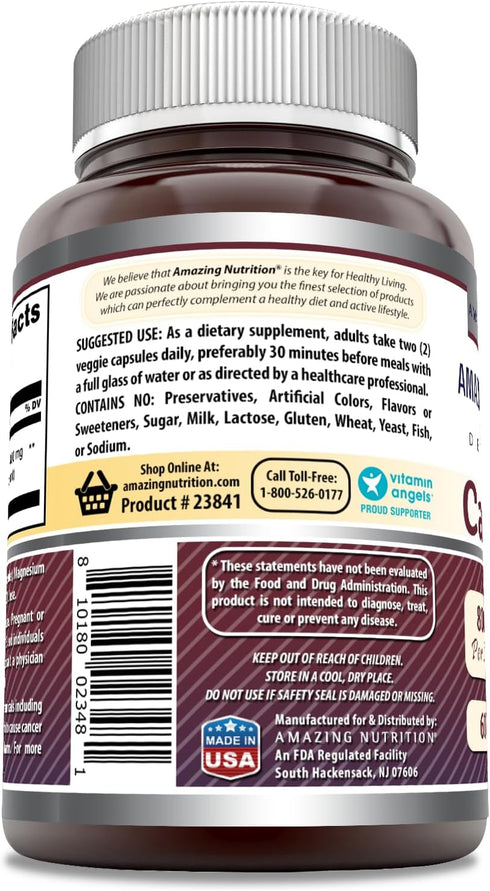 Amazing Formulas Caralluma Supplement, 800 mg per Serving, 60 Veggie Capsules, Non-GMO, Gluten-Free, Made in USA