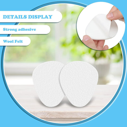 Jiuguva 60 Pack Metatarsal Foot Pads, Adhesive Cushions for Forefoot Support and Pain Relief (White)