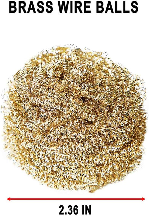 6 Pcs Brass Kitchen Cleaner Scrubbing Scour, Non-Scratch Dishes Scrubber, Copper Scrubber