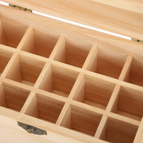 FILFEEL Essential Oil Wooden Box, 15 Slot Storage Case, Pine Wood Organizer Holder for Essential Oils, 18.2 x 11.5 x 9