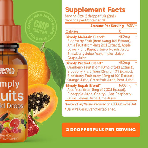 Simply Nature's Promise - Fruit and Vegetable Liquid Drops, Whole Food Superfoods, Made in The USA