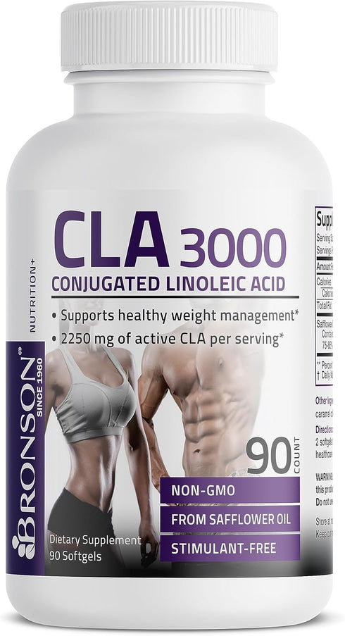 Bronson CLA 3000 Extra High Potency Supports Healthy Weight Management, 90 Softgels