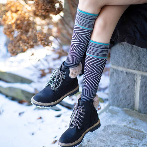 ja vie JAVIE 76% Merino Wool Compression Socks 15-20mmHg Seamless Toe for Men & Women