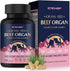 Raised,120 Beef Organ Supplement for Women, Beef Liver, Kidney, Heart & Uterus Tissue, with Multivitamins, Folate