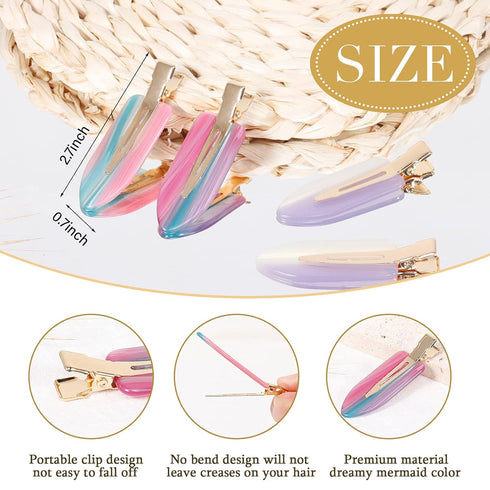 KesaPlan 10PCS No Bend Hair Clips - Acrylic Resin Creaseless Hair Barrette for Women and Girls