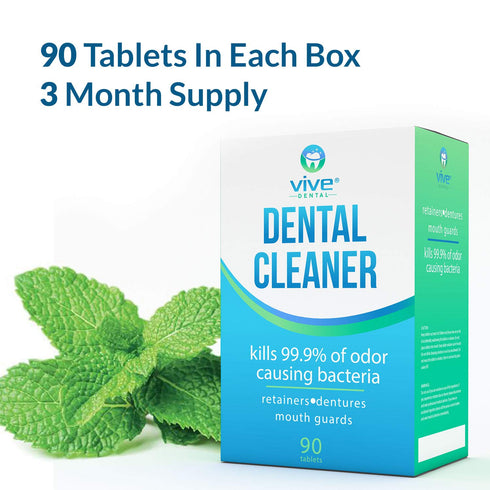 Night Guard Cleaner Tablets, Antibacterial Cleanse for Retainer & Denture, Removes Stains, Plaque, Odor for False Teeth
