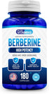 We Like Vitamins Berberine 1200mg Pure Max Strength, 180 Gluten-Free Vegetarian Capsules