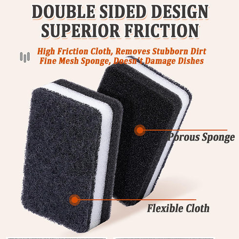 Taeku Natural Kitchen Sponge, 6 Pack Heavy Duty Scrub Cellulose Sponges for Dishes, Eco Friendly Cleaning