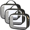 PACKISM 3 Pack TSA Approved Clear Toiletry Bag, Large Opening Makeup Bags, Quart-sized Travel Essentials, Black