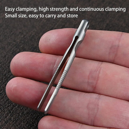Mini Keychain Tweezer, EDC Alloy Portable TC4 Small Tweezer for Outdoor Gadget, Mini Tool