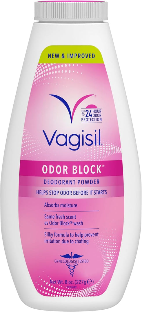 Vagisil Odor Block Deodorant Powder for Women, Talc-Free, 8 Ounce (Pack of 1)
