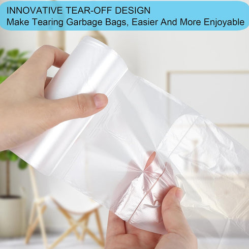 WADNGXM 3 100 Counts Gallon Small Clear Bathroom Trash Bags, Office Wastebasket Liners Garbage Bags for Restroom, Home