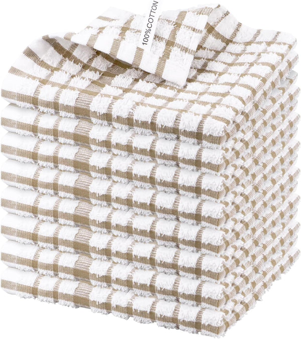 Nialnant 8 Pack Dish Cloths, 100% Cotton Soft Absorbent Cleaning Rags, Quick Drying Dish Towels for Kitchen (Little