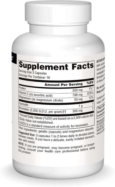 Source Naturals Activated Quercetin for Seasonal & Immune Support, 50 Capsules