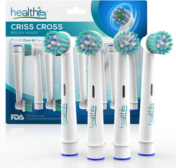Compatible Oral B Braun Criss-Cross Replacement Heads for Electric Toothbrushes, 8-Pack