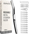 ZOMCHI Eyebrow and Face Razor for Women & Men, Reusable Metal Handle, 11 Refill Blades, Protective Silicone Cap