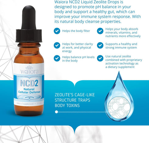 NCD2 Immune, .5 oz 90 Liquid Mineral Supplement, Advanced Cellular Support Formula, Daily Digestive & Detox, pH