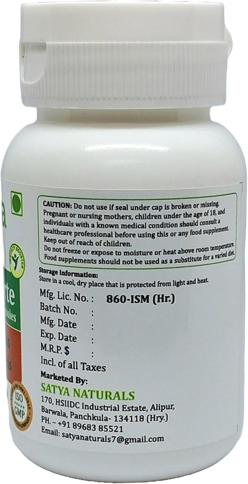Satya Naturals 500 60 10:1 (1 60 Gokhru Forte Capsules mg. Veg. Capsule | Gokharu (Tribulus Terrestris) Extract
