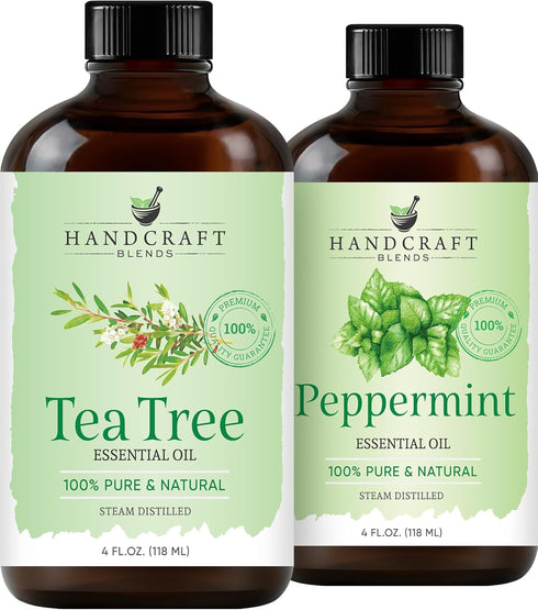 Handcraft Blends Pure & Fresh Set: Peppermint and Tea Tree Essential Oils