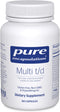 Pure Encapsulations Multi T/D - Multivitamin & Mineral Supplement for Daily Wellness, 60 Capsules