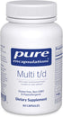 Pure Encapsulations Multi T/D - Multivitamin & Mineral Supplement for Daily Wellness, 60 Capsules