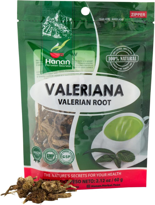 Hanan Valerian Root 2.1oz (60g) - Loose Herb Valeriana Herbal Tea from Peru, Nature’s Calming Supplement