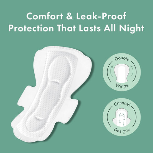 Rael Pads for Women, Organic Cotton Cover - Heavy Absorbency, Feminine Care, Ultra Thin, Sanitary Napkins with Wings