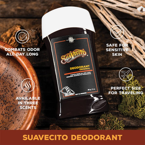 Suavecito Stick Deodorant, Men's Grooming, Aluminum Free, Combats Odor All Day