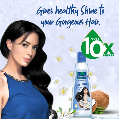 Parachute Advansed Jasmine Enriched Coconut Hair Oil, Vitamin-E, Non-Sticky, 6.4 Fl.oz. for All Hair Types