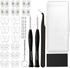 18 Pairs Eyeglass Nose Pads - Eyeglasses Repair Kit with Screwdrivers, Tweezers, Cleaning Cloth for Glasses Replacement