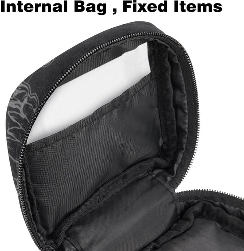 MUOOUM Sanitary Napkin Storage Bag, Cool Skull Pattern Menstrual Cup Pouch, Portable Sanitary Napkin Pads Storage Bags