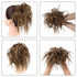HMD Tousled Updo Messy Bun Hairpiece - Synthetic Hair Extensions with Elastic Rubber Band