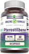 Amazing Formulas Pterostilbene Supplement - 100 Mg per Serving, 60 Capsules, Non-GMO, Gluten Free