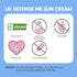 MAKEPREM UVA UVB Defense Me Calming Sun Cream, VEGAN Sunblock SPF 50+ PA++++, 1.69 Fl Oz