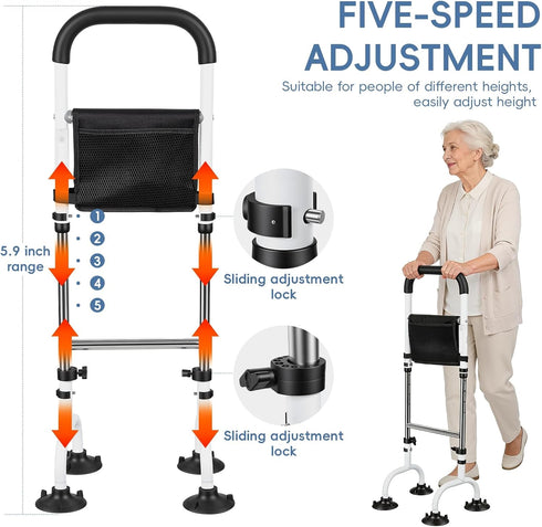 YOXIER 5 36'', 5lbs, 350lbs Canes for Men, Bed Rails for Seniors, Height Adjustments Canes for Seniors, Couch Stand