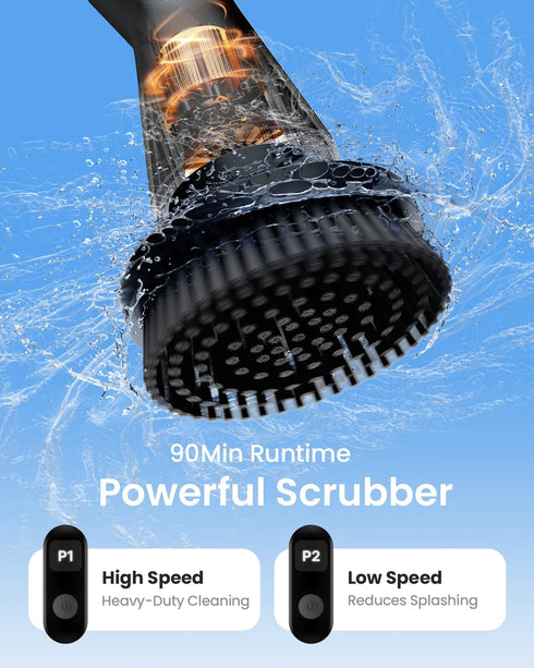 IPX7 7 2 Leebein Electric Spin Scrubber, Cordless Cleaning Brush for Bathroom Shower Tub, Waterproof Power Scrubber