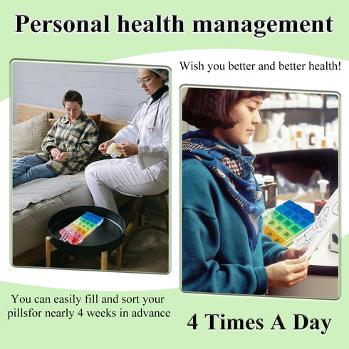 Quaocens 6 Pack 4 7 4 Pill Organizer Monthly Weekly Pill Organizer Times a Day XL Large Pills Organizer Day Pills