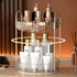 YCIA&DONE 360 Rotating Makeup Organizer and Storage for Vanity Countertop 2 Tiers, High Capacity Cosmetic Skincare Perfume Organizer for Dresser Bathroom Lazy Susan Organizers(Clear White)